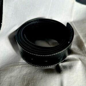 Hermes black leather belt strap only-size 105